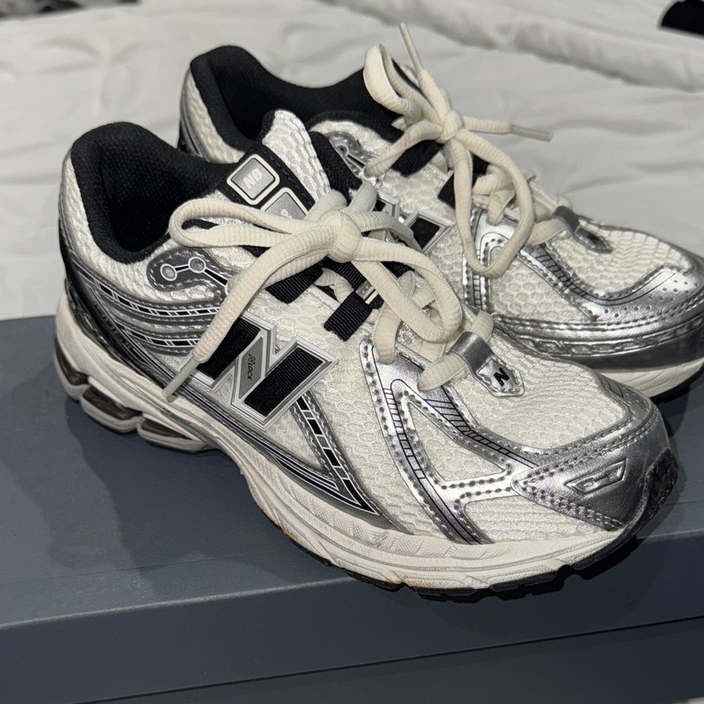 New Balance Sneakers - White, Black, and Silver
